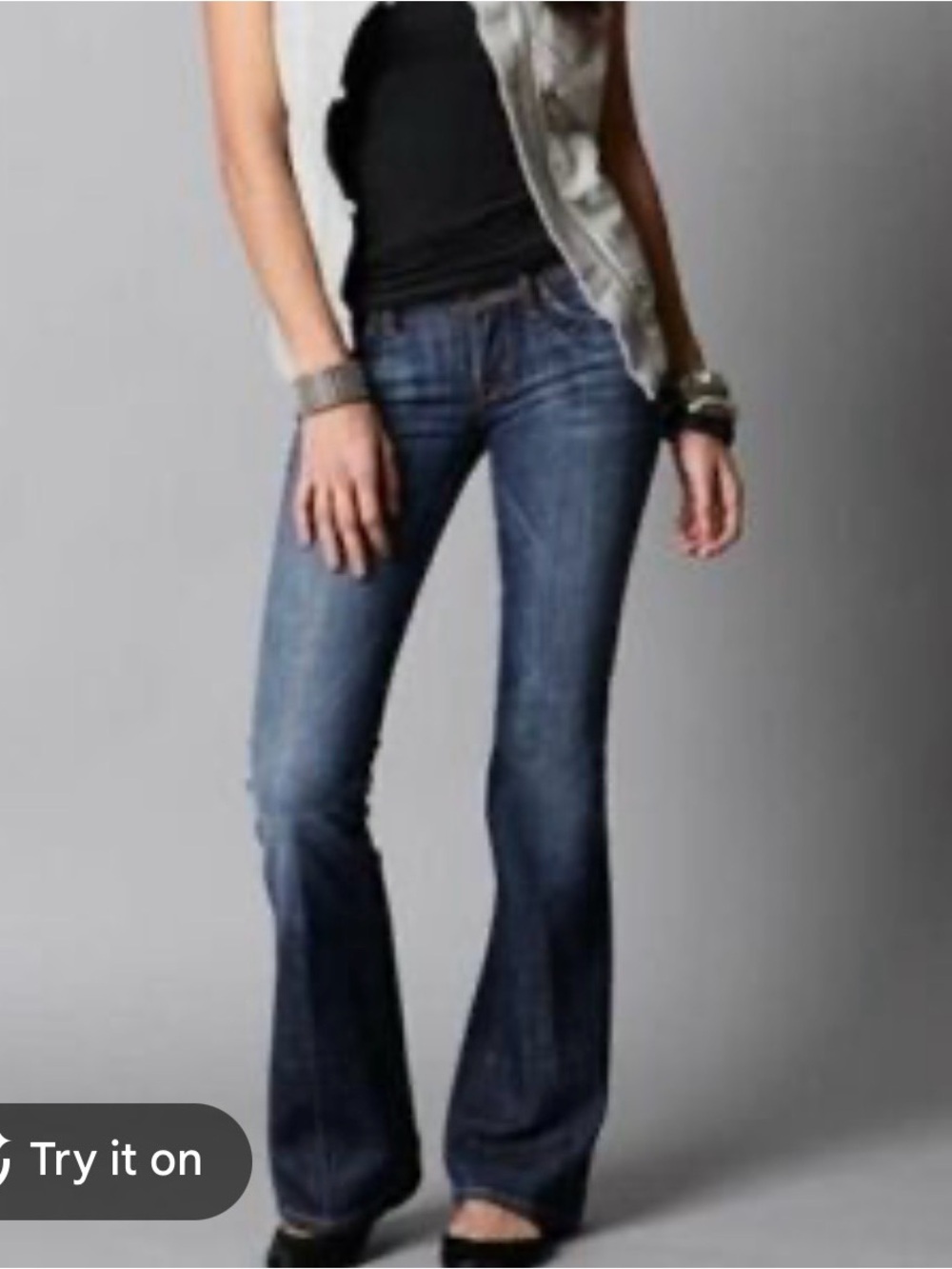 Citizens of Humanity Ingrid Low Rise Dark Blue Flare Jeans Size 25 Denim